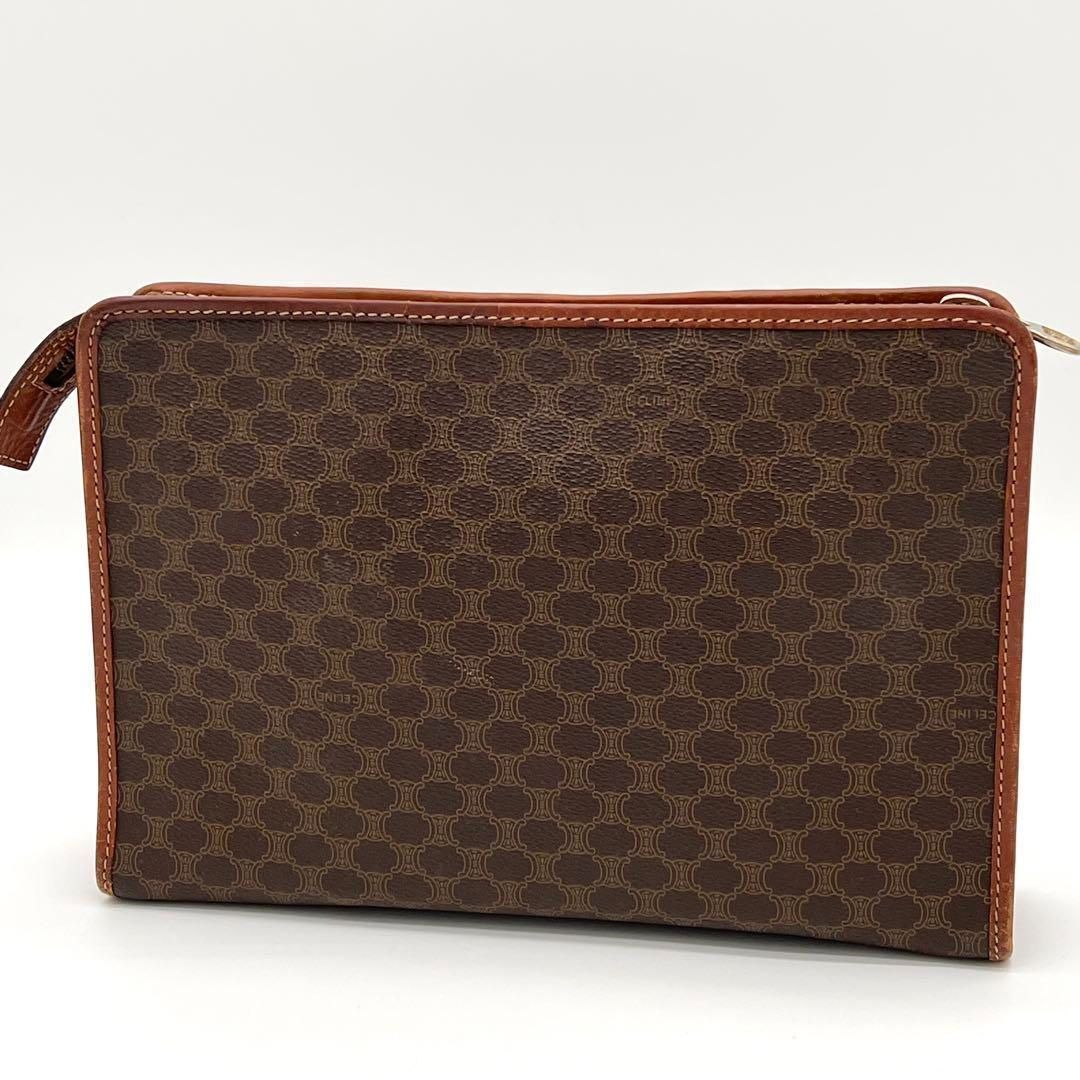 美品】CELINE マカダム柄 トリオンフ クラッチバッグ セカンド