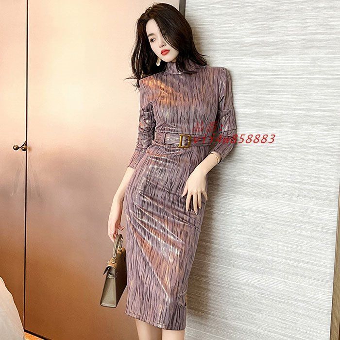 長袖タイトドレスワンピース 結婚式