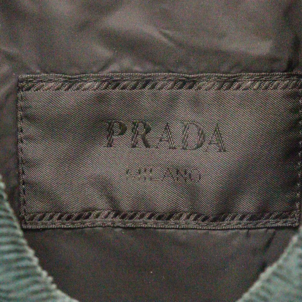 PRADA (プラダ) 21AW Triangle Logo Light Pad Velvet Shirt ロゴプレート コーデュロイジャケット グリーン SC554M S212 1JHC