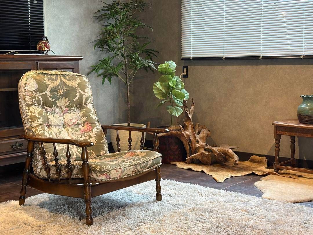 ECK60 オールドカリモク コロニアル リクライニングチェア パーソナル