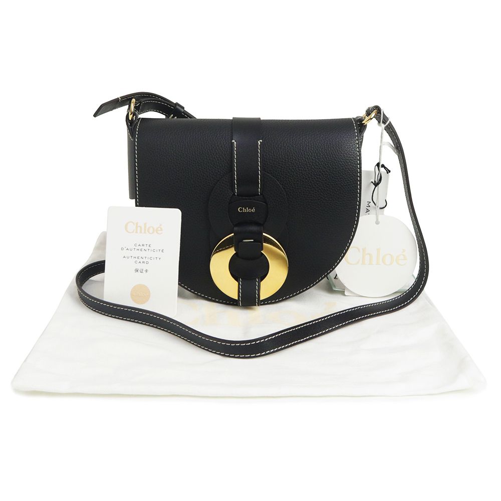 クロエ ダリル サドル スモール ショルダーバッグ 斜め掛け レザー ブラック ゴールド金具 CHC21SS344C61001 Chloe