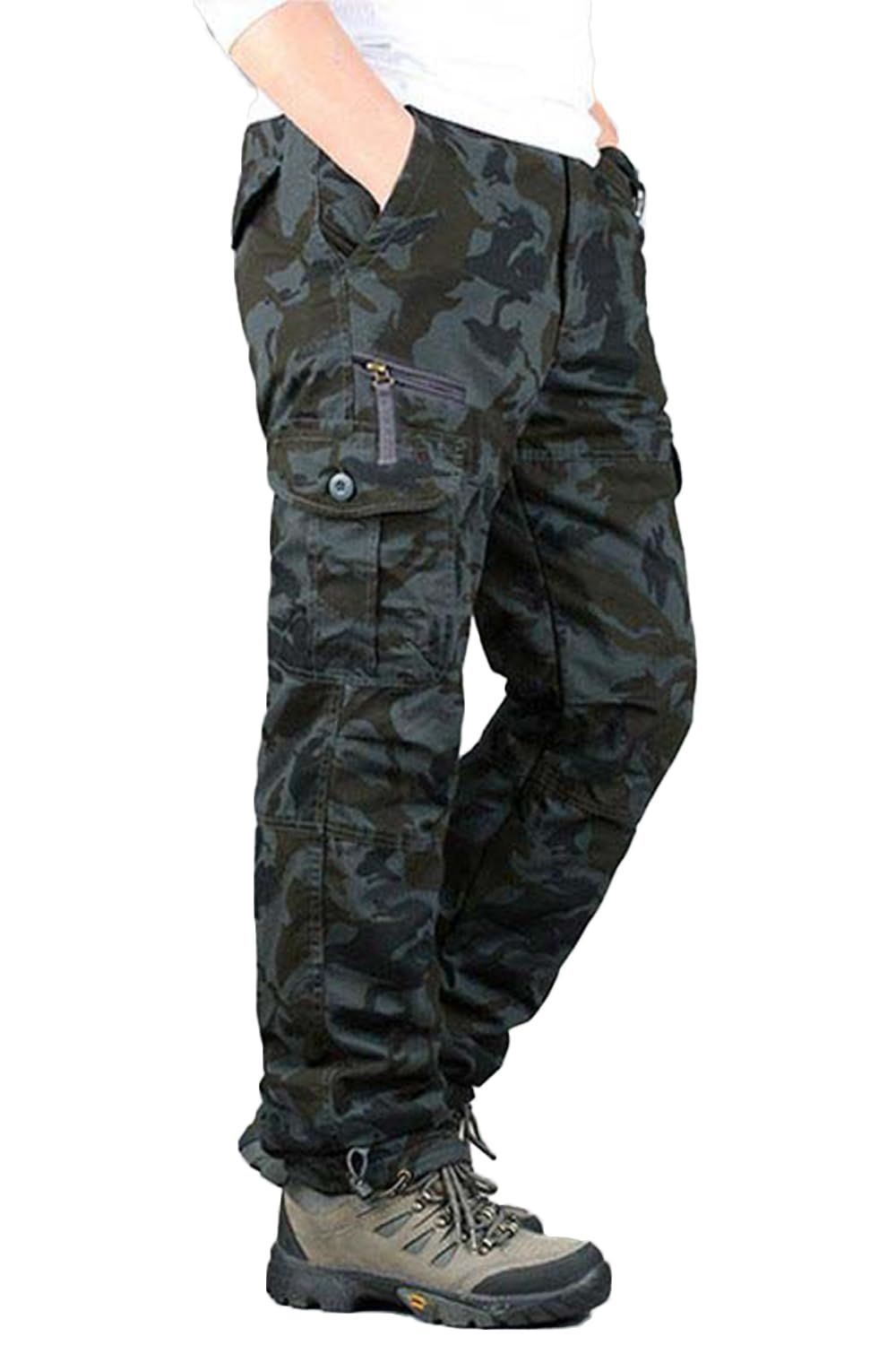 Size:XL_Color:カモフラージュ [Wuzfully] 作業着 ズボン 夏 ワークマン パンツ 作業着 夏用 ロングパンツ 作業ズボン 迷彩 XL