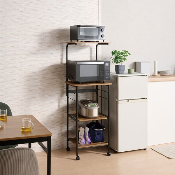 レンジワゴン ブラウン【配送料込】 販売 レンジ台 キャスター付き