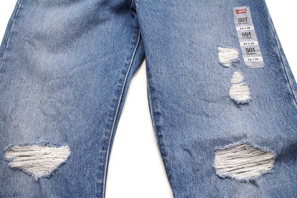 未使用★Levi'sリーバイス 501 USED加工 デニムパンツ w29 L30★SDP2707ジーンズ ストレート ヒゲ ダメージ クラッシュ ユーズドウォッシュ