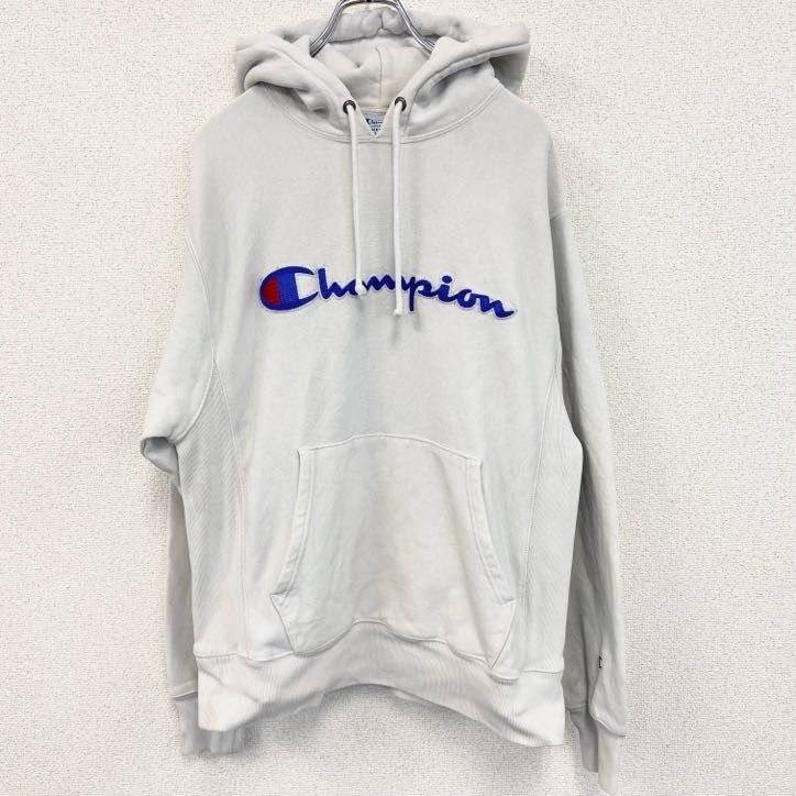 00s Champion リバースウィーブカレッジロゴ パーカー 霜降りグレー