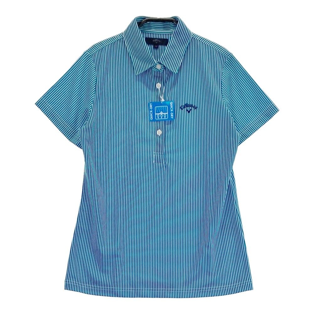 CALLAWAY キャロウェイ 2022年モデル 半袖ポロシャツ リーフ 総柄 ネイビー系 L ゴルフウェア メンズ 美品CALLAWAY キャロウェイ 2022年モデル 半袖ポロシャツ ストライプ