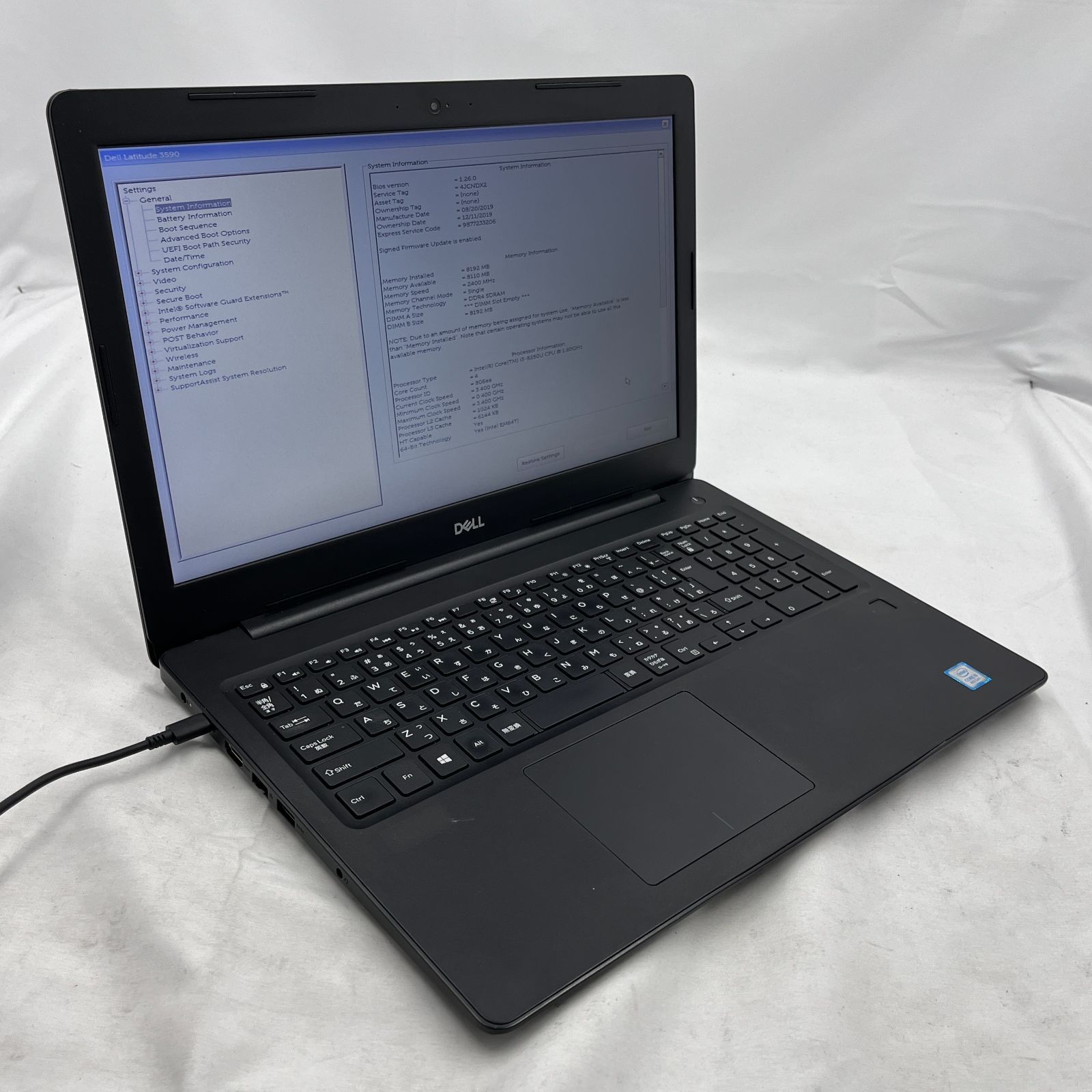 キーボード不良あり|ジャンク DELL Latitude 3590 Core i5 8250U 8GB ｽﾄﾚｰｼﾞ無 15.6インチ OS無し ノートパソコン RM515