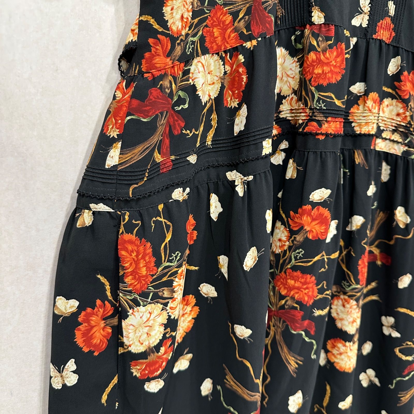 美品】カネコイサオ KANEKO ISAO 花柄 ブーケ バタフライ