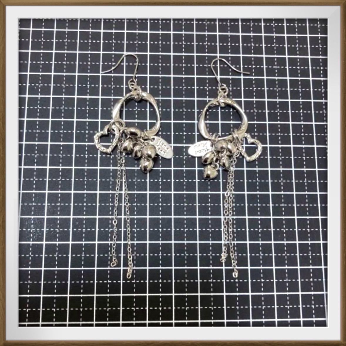 No.470 ハンドメイドピアス シルバーピアス ハートピアス ハンドメイド 