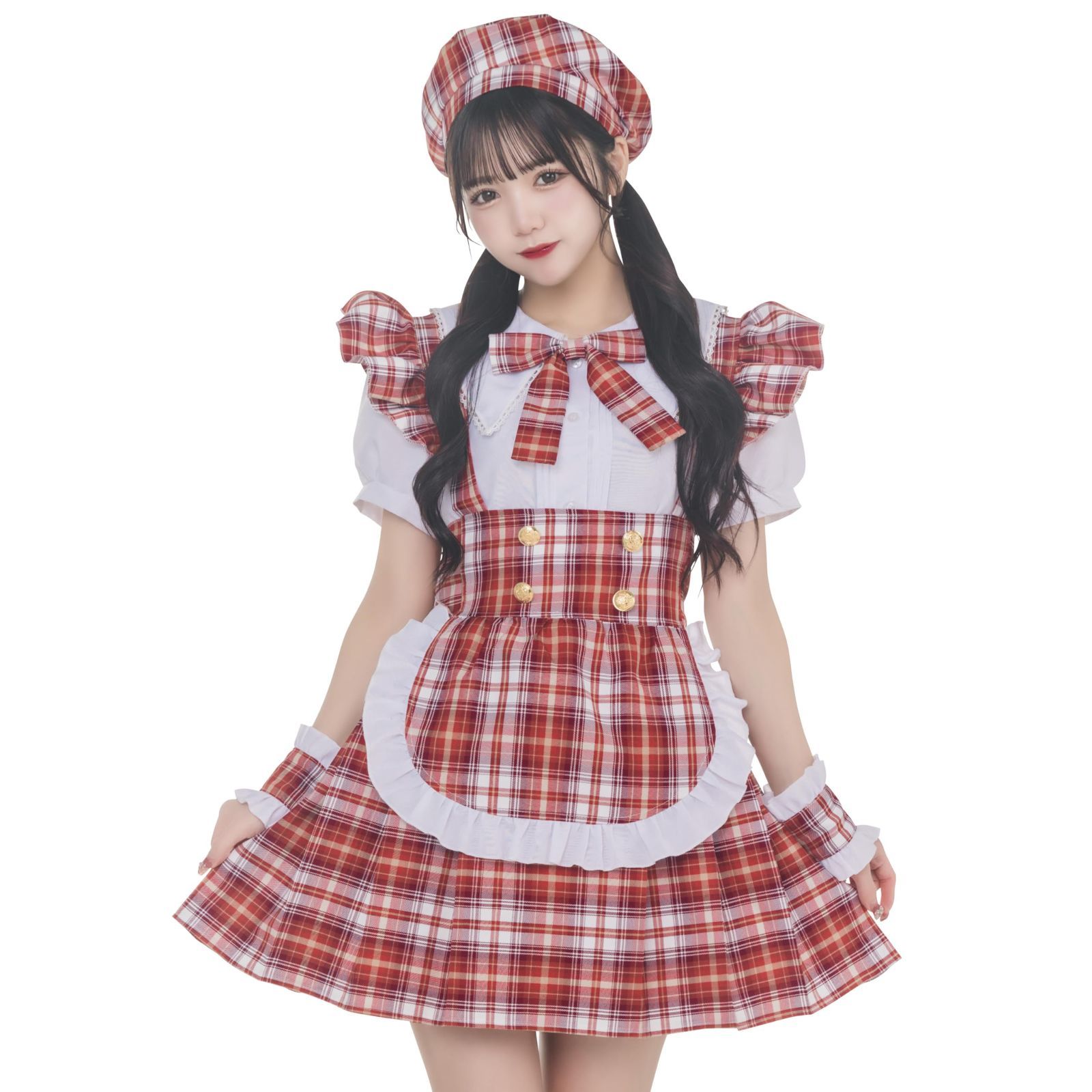 レディース アイドルチェックメイド ネイビー ハロウィン コスプレ リリカルパレット クリアストーン Clearstone