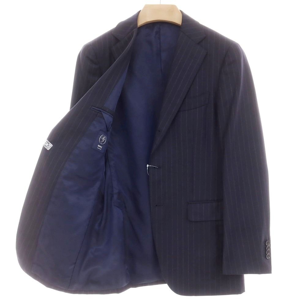 中古】ビームスエフ BEAMS F ツイルウール ストライプ 3つボタンスーツ