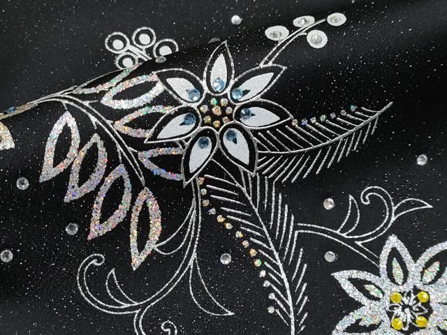 平和屋本店□極上 訪問着 ラインストーン 花唐草文 暈し染め 銀通し地