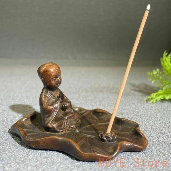 銅製 蓮花小坊主香挿 禅意茶道 置物 香道具 工芸品zw0829 - メルカリ