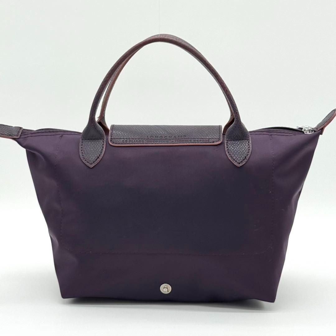 【良品】LONGCHAMP クラブ ハンドバッグ ミニトート ホースロゴ 紫色 新品 ロンシャン クラブ ハンドバッグ 70周年 S 馬刺繍