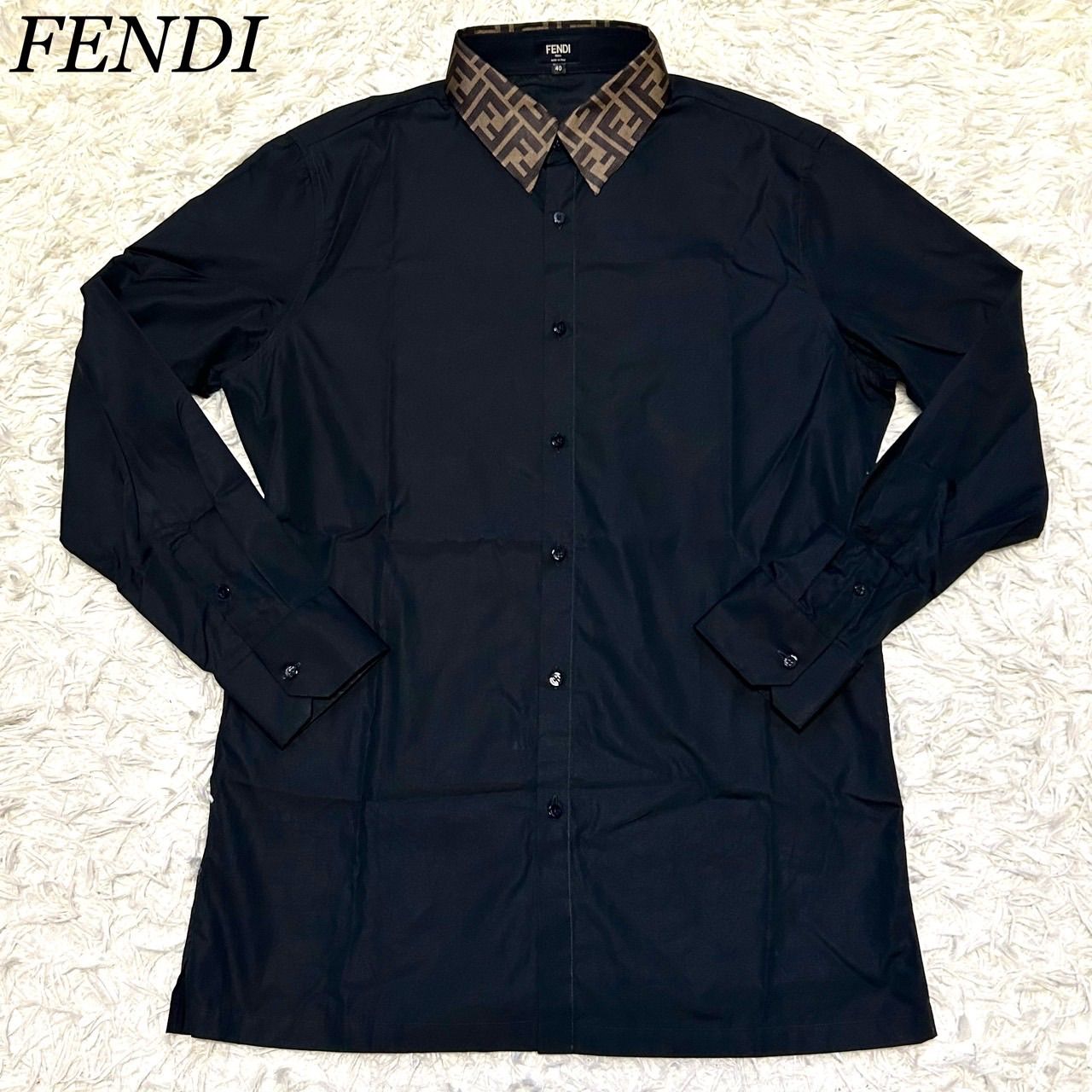 fendi ワイシャツ ズッカ シャツ ロゴ 長袖 襟 ドレスシャツ フェンディ fendi ワイシャツ ズッカ シャツ ロゴ 長袖 襟 ドレスシャツ
