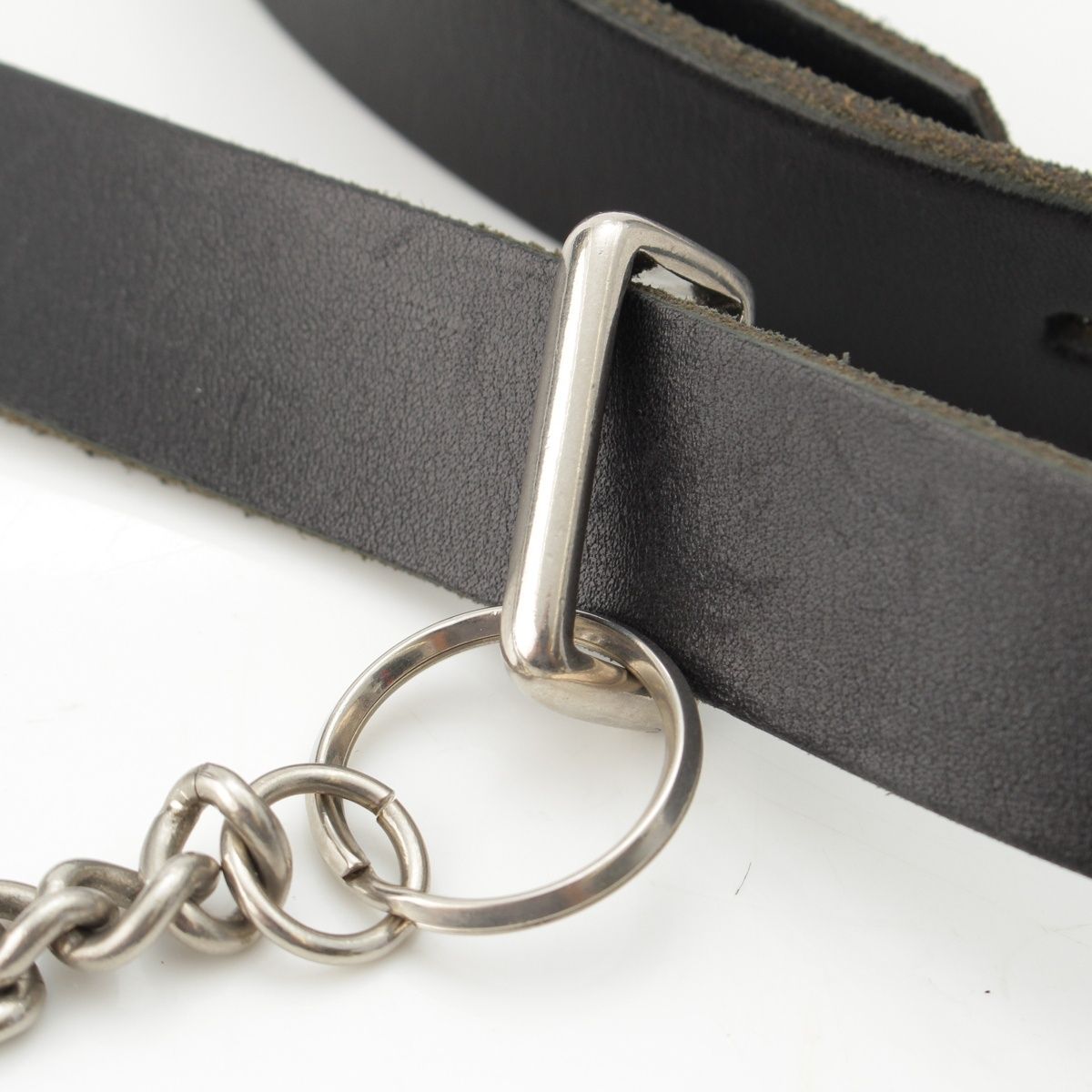 コムデギャルソンオムプリュス レザー チェーン ベルト ブラック S