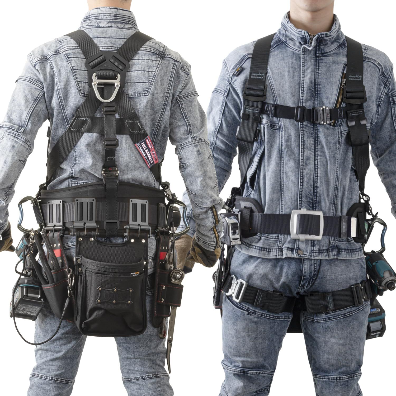 藤井電工 新規格 フルハーネス型 カイトハーネス KITEハーネス フルハーネス本体のみ Mサイズ 130KGまで対応 ブラック 黒 TH-521-OT-BLK-M 腰道具を多く装着してもズレにくい ワンタッチで胴ベルトの着脱が 着脱が容易なワンタッチ