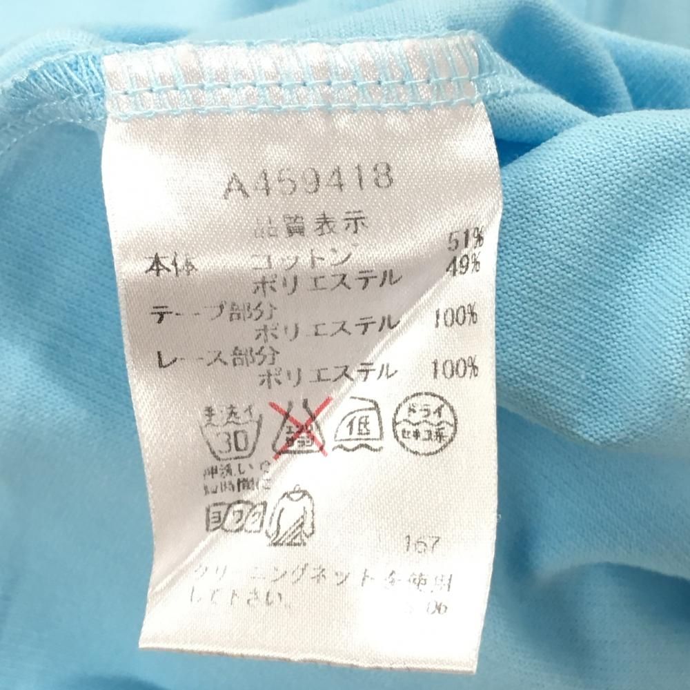 アルチビオ　サイズ36 アルチビオ 半袖ポロシャツ ライトブルー×白 背面ロゴレース