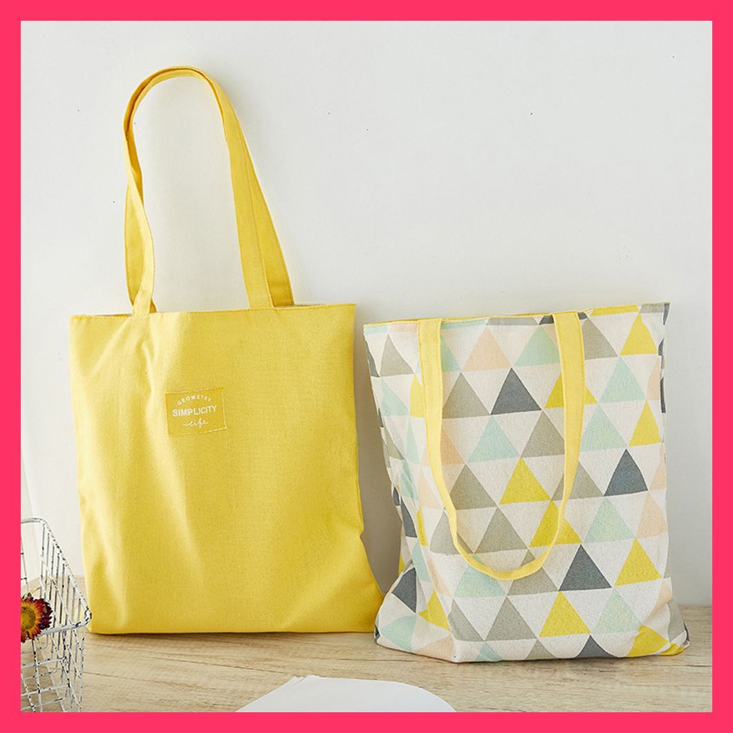 スタッフおすすめ！】 トートバッグリバーシブルキャンバスバッグ 三角  