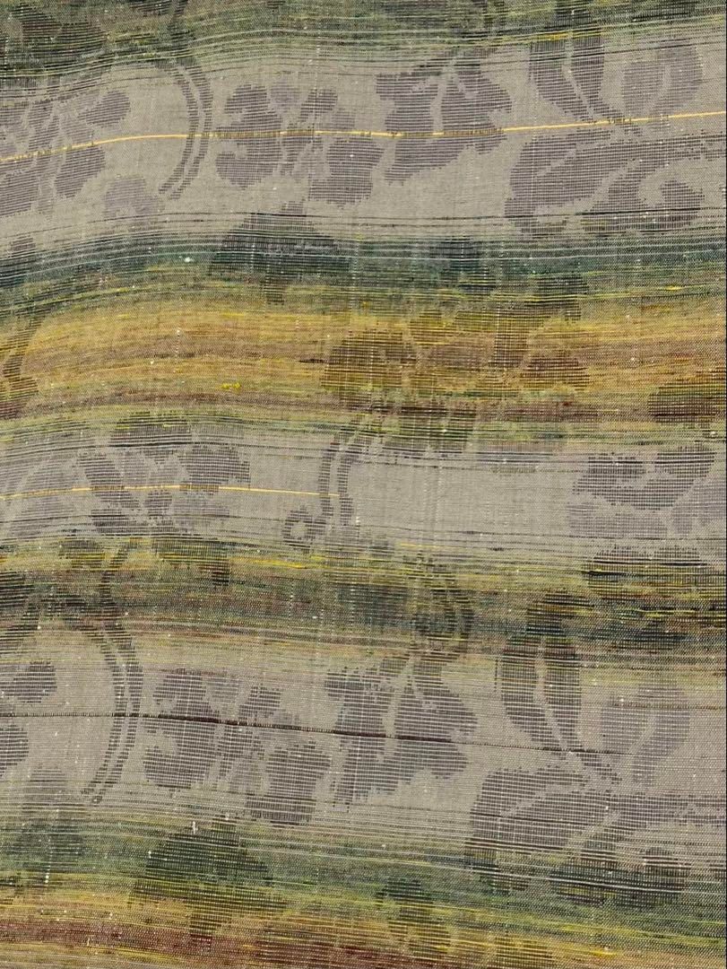 結城紬 全通 九寸名古屋帯 ♥品 正絹 Q1150