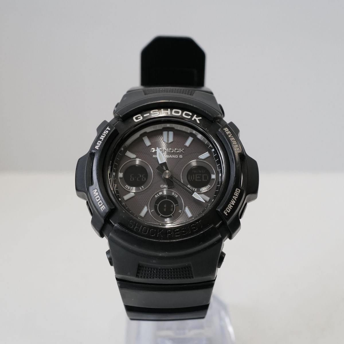 CASIO G-SHOCK AWG-M100BW メンズ 腕時計 USED美品 電波 タフソーラー ブラック アナデジ 完動品 中古 X5507