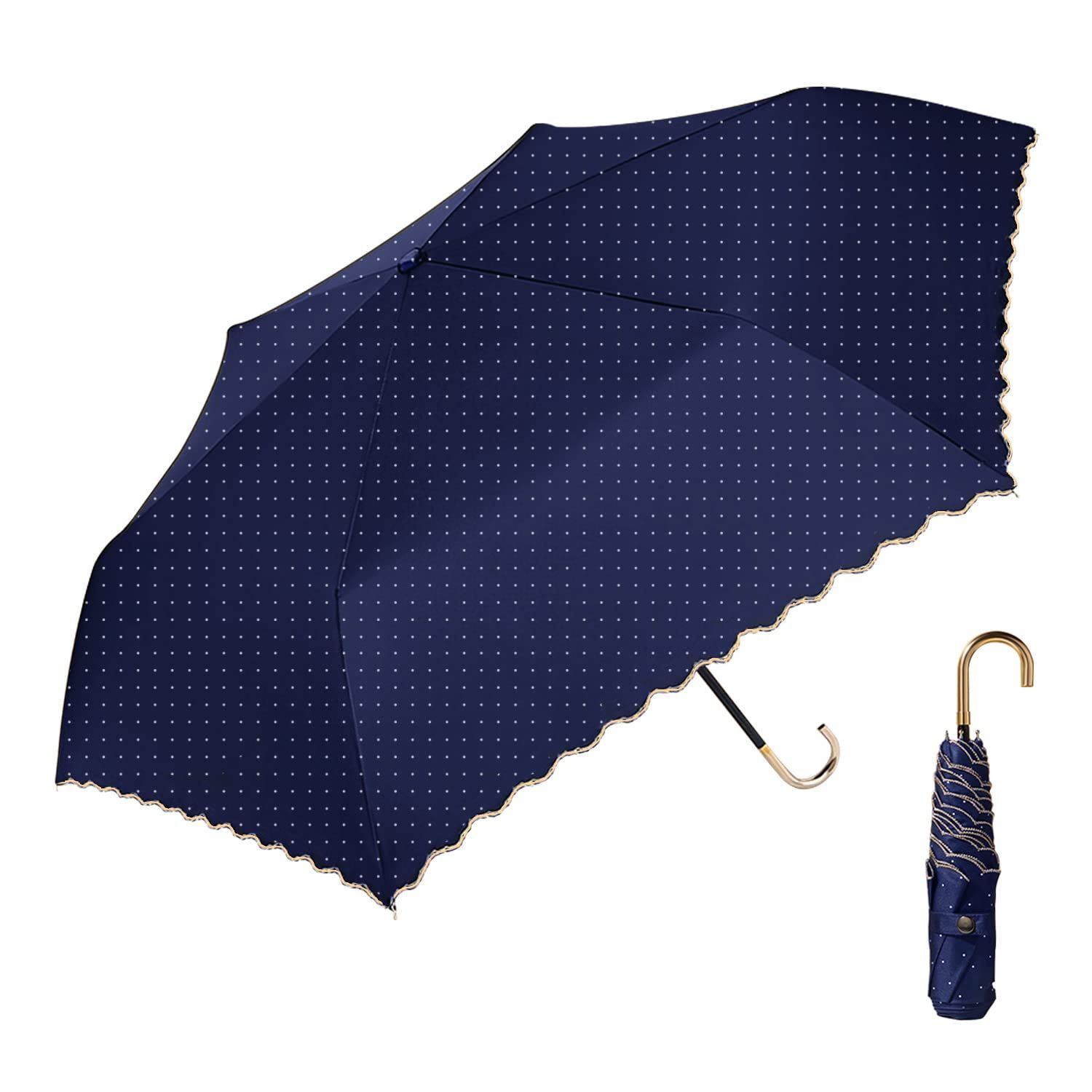【色: 02ドット-ホワイト】日傘 折りたたみ傘 超軽量 174g194g UV