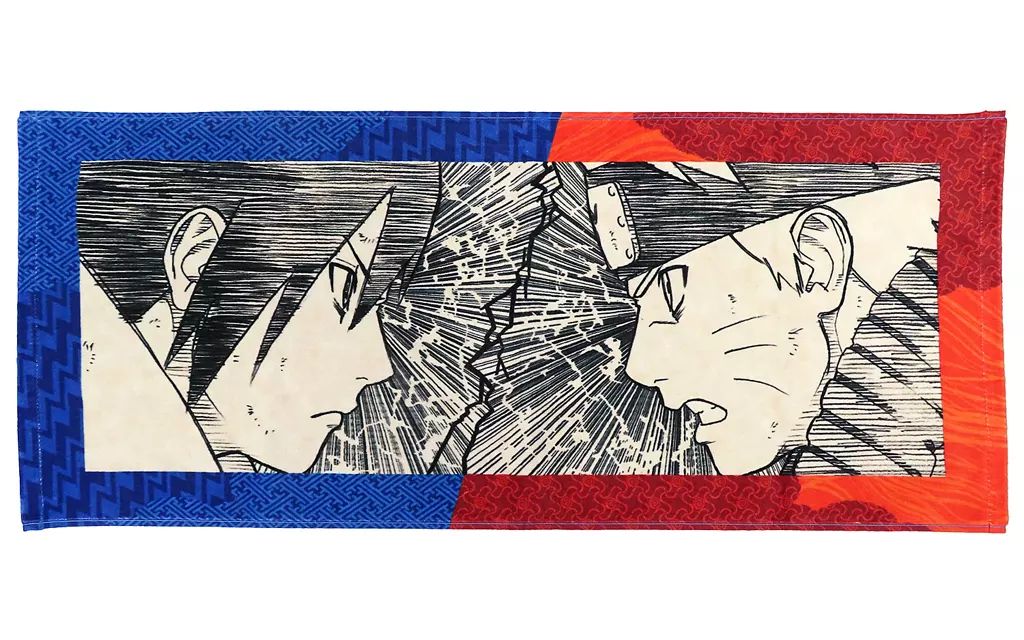 中古】タオル・手ぬぐい うずまきナルト＆うちはサスケ(最終決戦 横顔