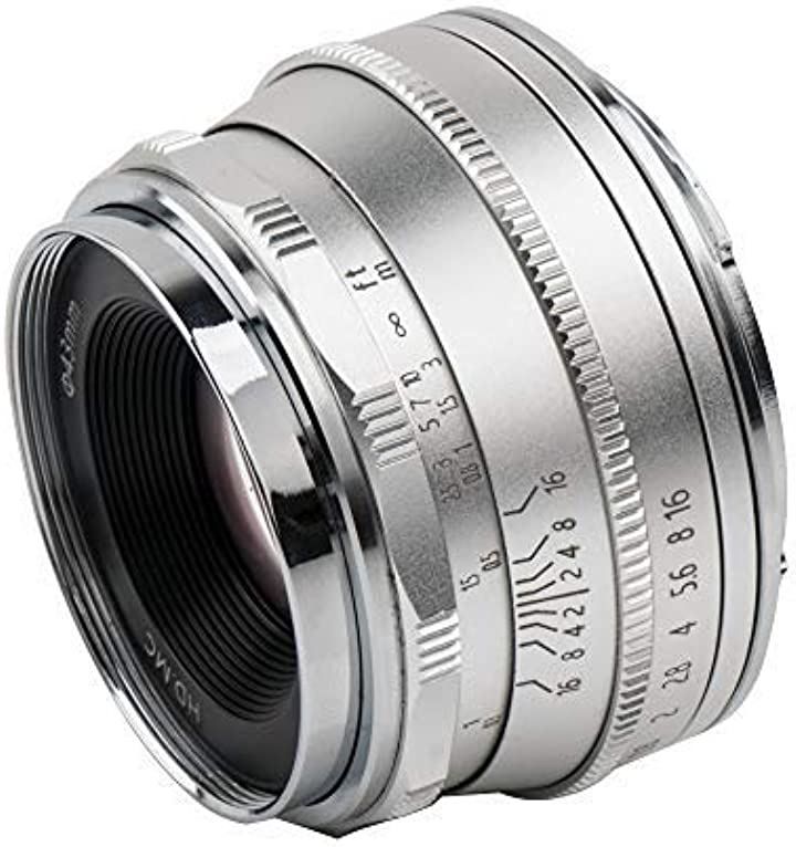 Pergear 25mm F1.8 交換レンズ オリンパスとパナソニック用 マイクロフォーサーズ 交換用レンズ f1.8-f16 明るい ボケ味 ポートレート 風景に 银