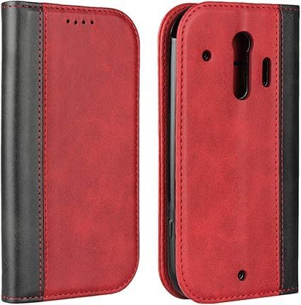  Ｈａｖａｙａ らくらくスマートフォン me F-01L ケース docomo F-42A スマホケース アローズ Fujitsu docomo 手帳型 耐衝撃 カバー マグネット式 カード収納 スタンド機能 レザー-レッド+ブラック 応募券