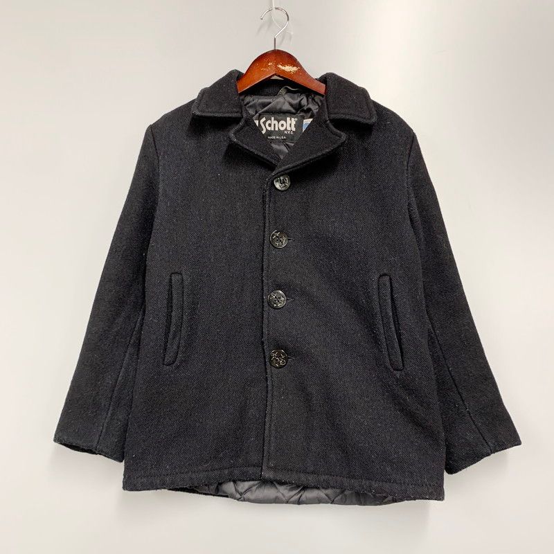 【極美品】アメリカ製 SCHOTT ピーコート 42 PEA JACKET Schott N.Y.C ショット Pコート ピーコート ウール メルトン