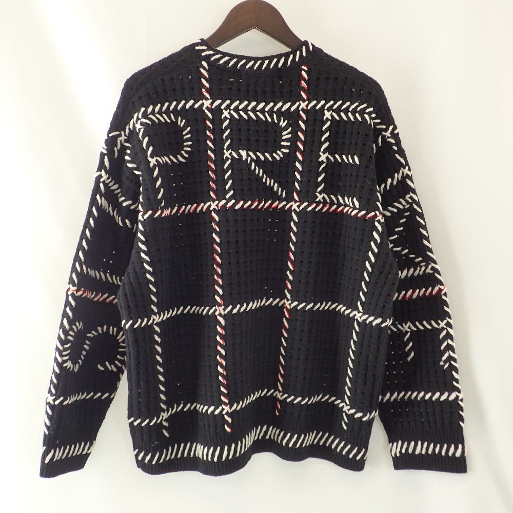 春新作の Stitch Supreme XL Quilt Quilt SWEATER Stitch Sweater SUPREME STITCH  Black メンズ