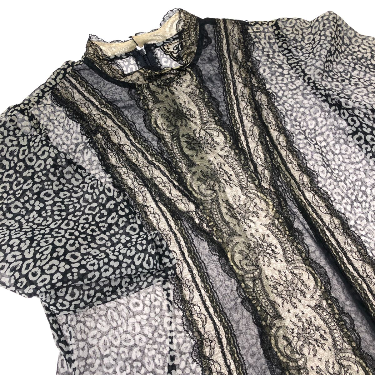 Rossa インポートロッサ　シルクブラウス　シアー　サイズ46 Rossa インポートロッサシルクブラウスシアーサイズ46