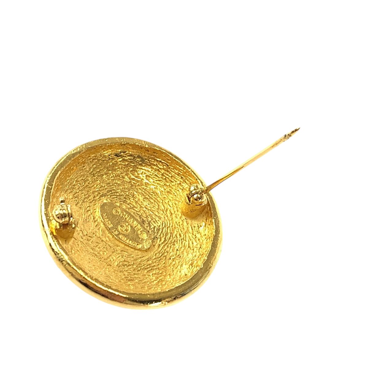 美品 CHANEL シャネル ココマーク ゴールド メッキ ブローチ  