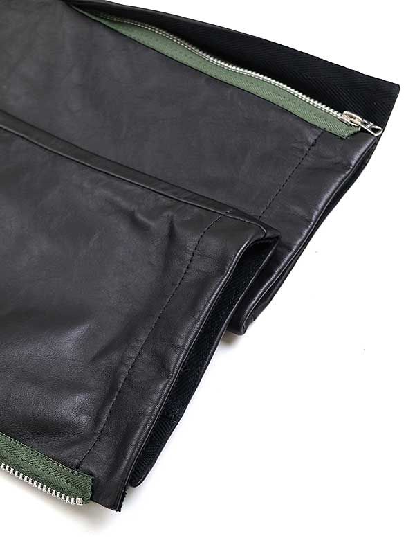 sacai サカイ 22AW LEATHER PANTS カウハイドベルテッドレザーパンツ 