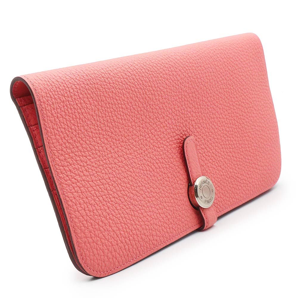 値下げ不可！新品に近い❤️エルメス✨ドゴン　ロング　ピンク✨二つ折り長財布 エルメス ドゴン ロング レクトヴェルソ 二つ折り長財布 トゴ レザー