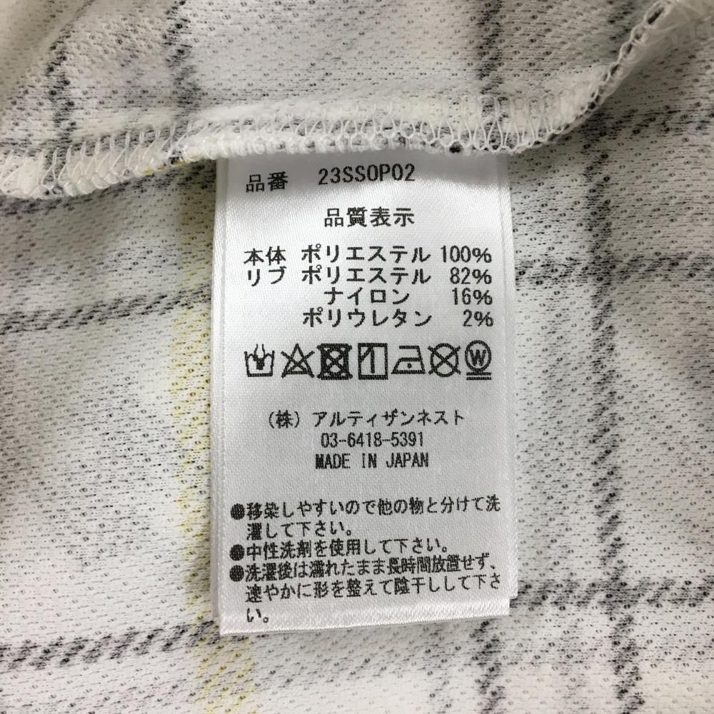 超美品】レザレクション 半袖ポロワンピース白×マスタード