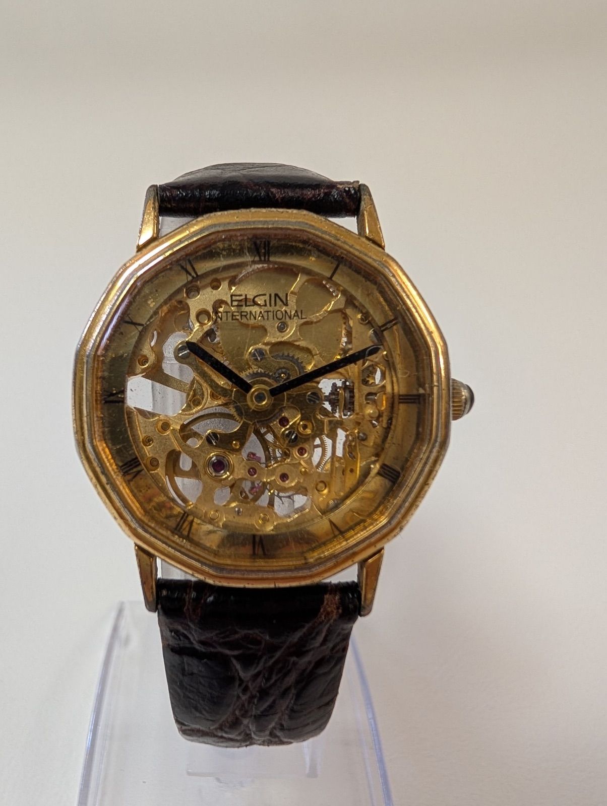 希少】ELGIN エルジン メンズ 手巻き時計 スケルトン - メルカリ