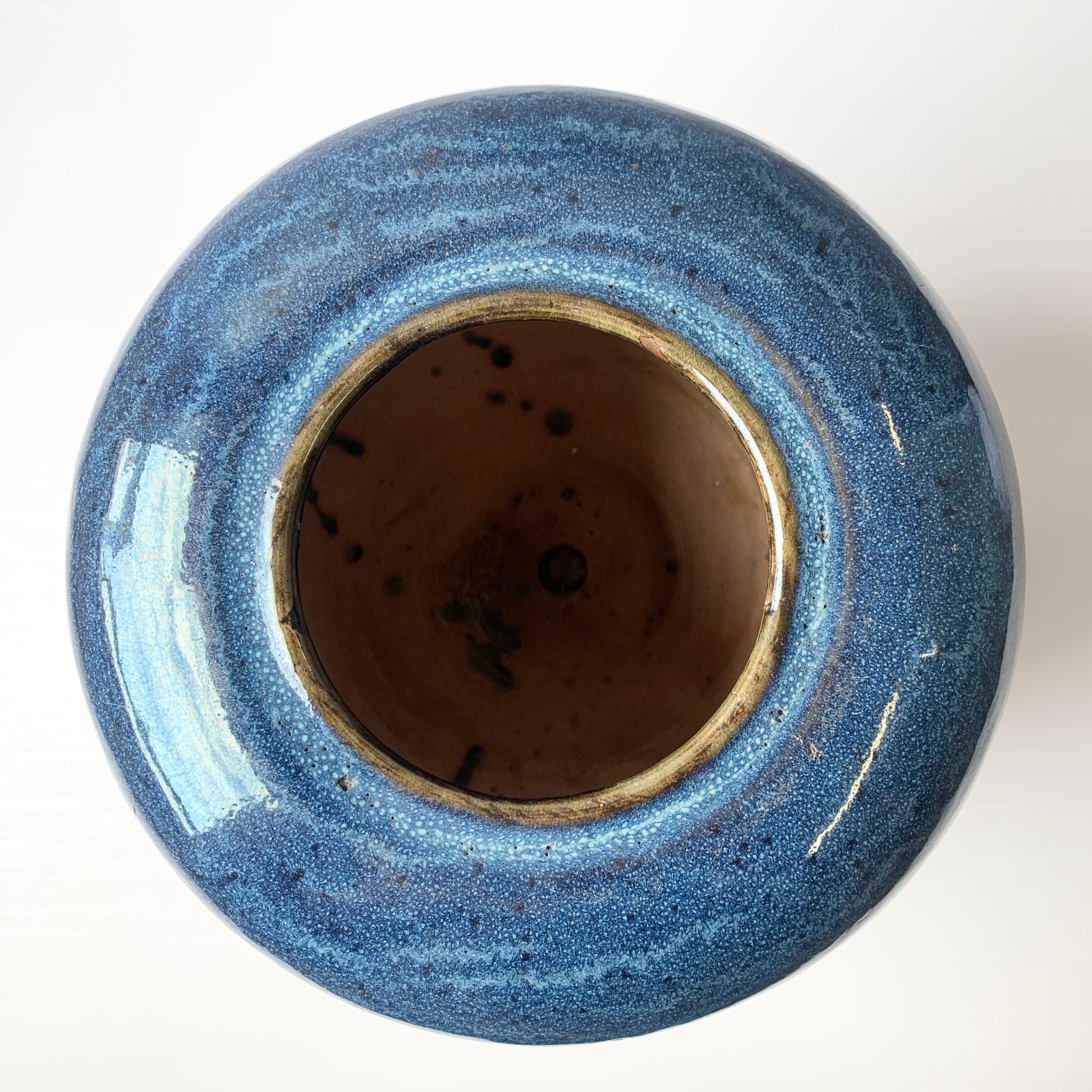 壺 陶器 磁器 フラワーベース 花瓶 生け花 青 藍 紺 - メルカリ