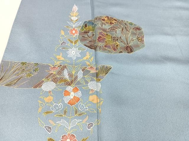 平和屋着物▽訪問着 単衣 縞 正絹 逸品 AAAZ1503fy