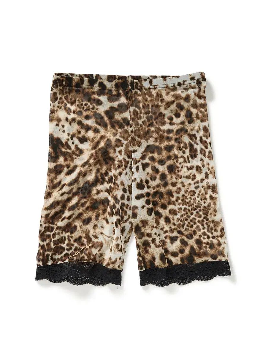 F ファーバーズ 25fw Lace Trim ショートパンツ レオパード DECORATOM_COM_BR