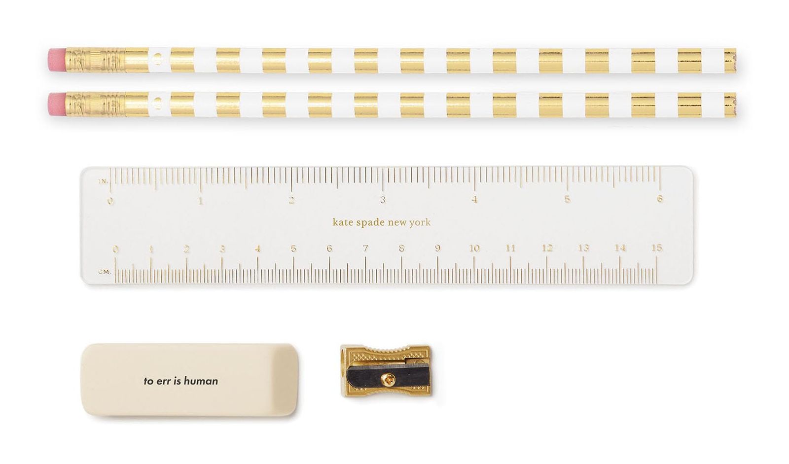 全品無料！ ケイト スペード ニューヨーク 鉛筆ケース 鉛筆2本 鉛筆削り 消しゴム 定規 学校用品 水玉模様 ブラック|ホワイト 水玉