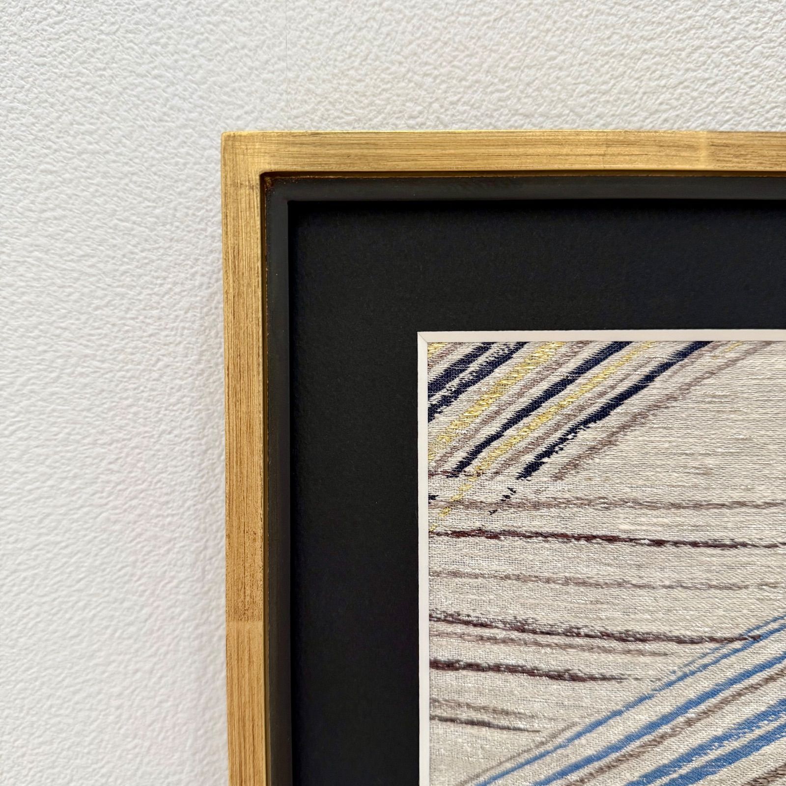 京都帯屋さん フレーム入りシルク織物アート 刷毛波柄 NEXPOTALLINN_EU