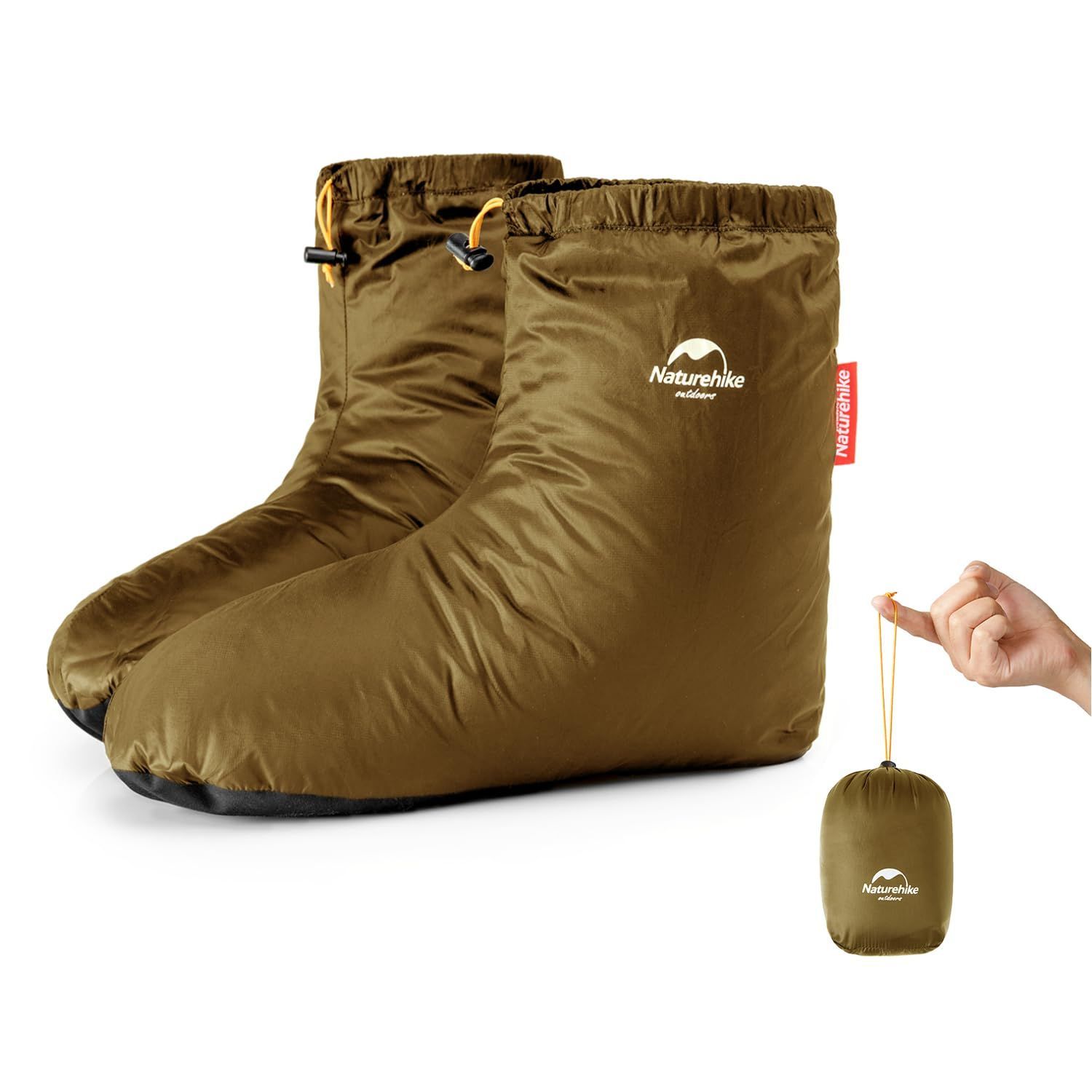 特価セールNaturehike シューズカバー ダウン 防寒 あたたかい アウトドア用 テント内 泥避け 室内履き ルームシューズ 秋冬 風防ぐ 超軽量 履きやすい 男女兼用 収納袋付き