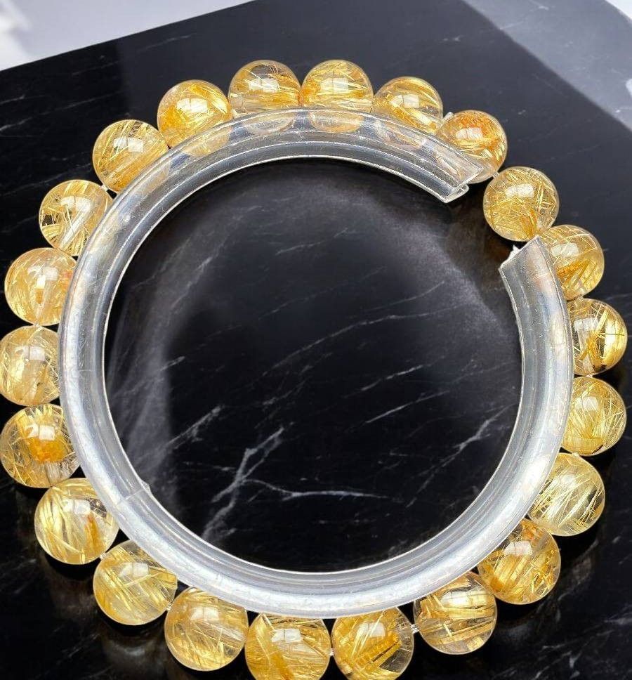 ven7j9]式神入りタイチンルチル最強の金運・幸運・守護石12.5㍉超極品 ven7j19]式神入りタイチンルチル最強の金運・幸運・守護石約9