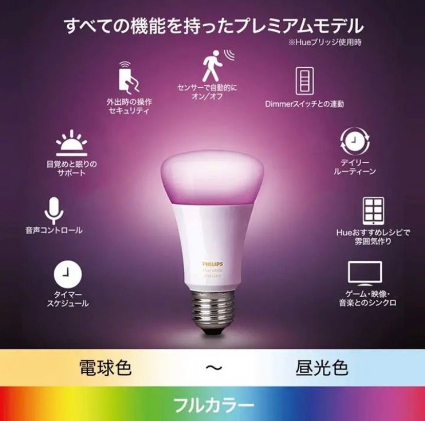 PHILIPS LED電球 「Hue(ヒュー)スターターセット」 PLH03CS - メルカリ