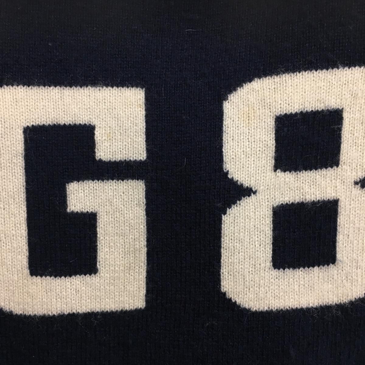 パーリーゲイツ セーター ネイビー×白 ニコちゃん カシミヤ混 背面