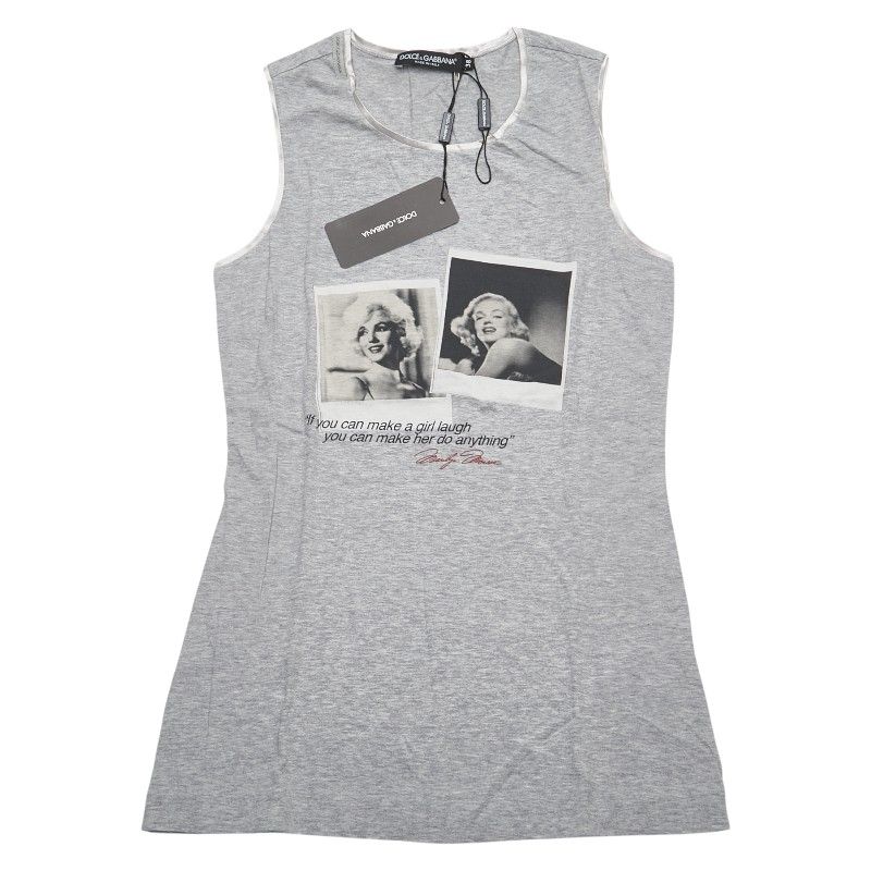 ドルチェアンドガッバーナ マリリンモンロー タンクトップ サイズ 38 グレー マルチカラー コットン レディース DOLCE-GABBANA 1-0231139