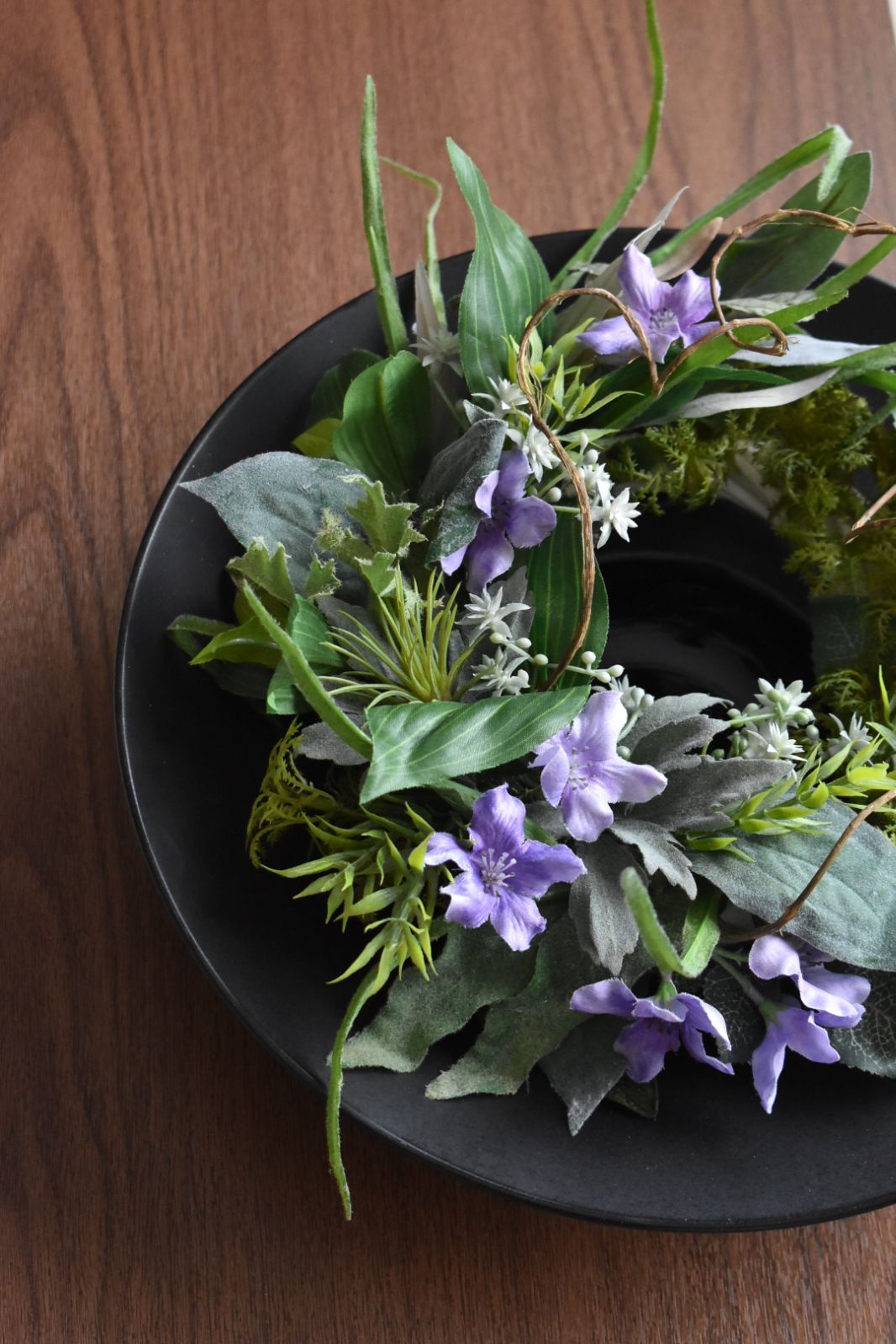 野草風の春リース☆古民家風☆和モダン☆直径30cm玄関ドアリース  