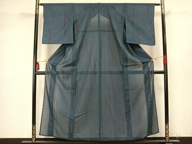 平和屋着物＊夏物 小紋 紗 幾何学文 正絹 逸品 AAAZ1315fy