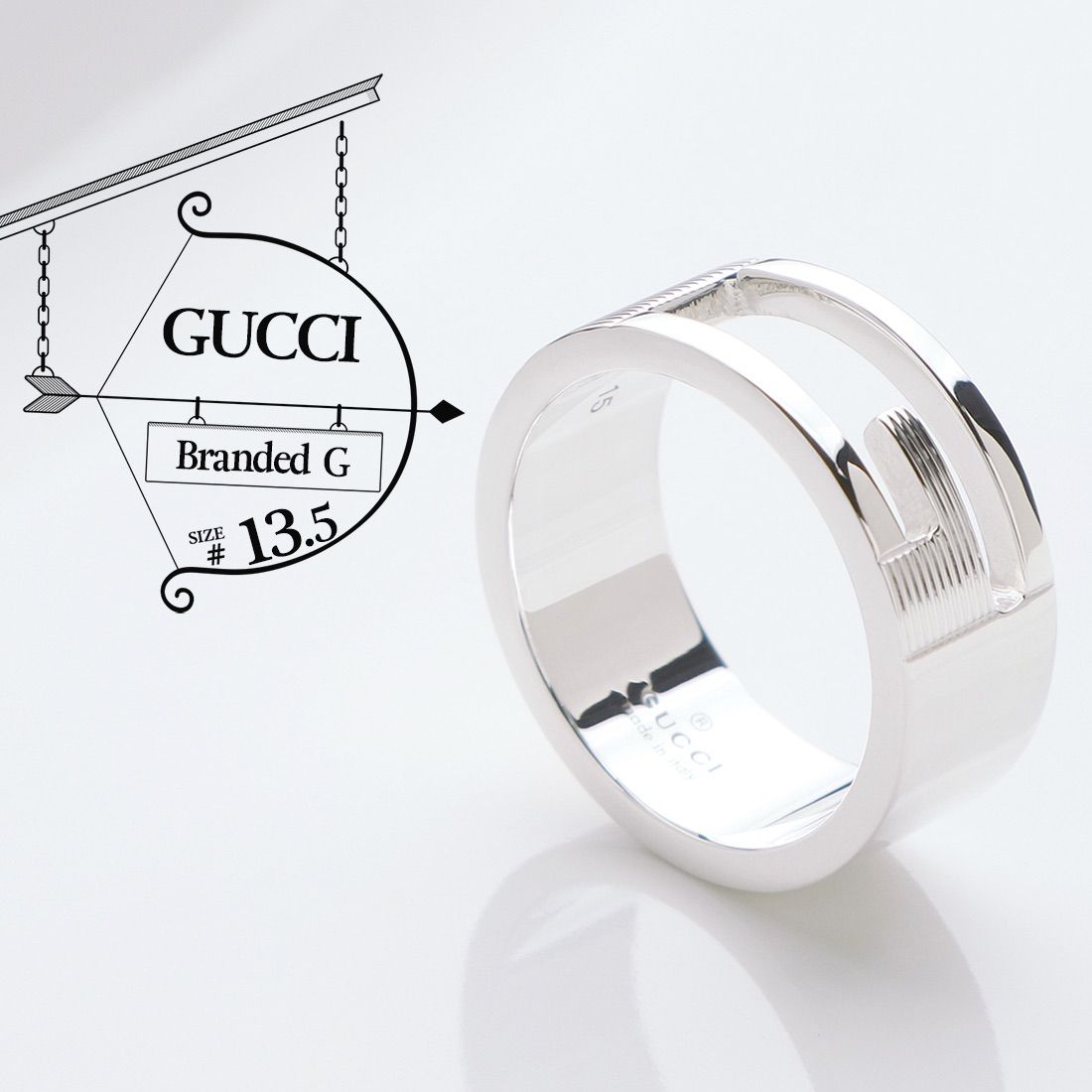 Ｇｕｃｃｉ　グッチ  ブランデットＧリング　Ａｇ９２５